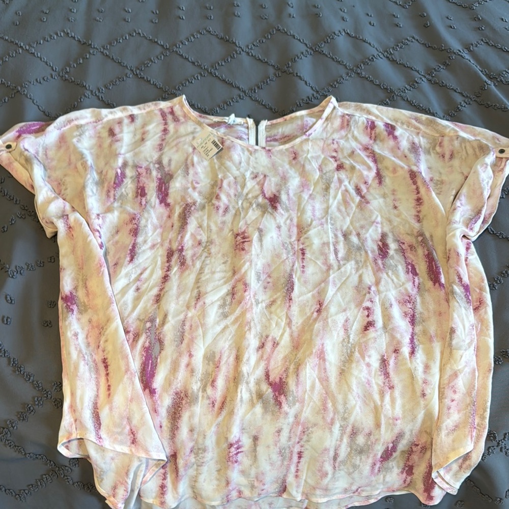 Maurices Pink and Yellow Relaxed Blouse